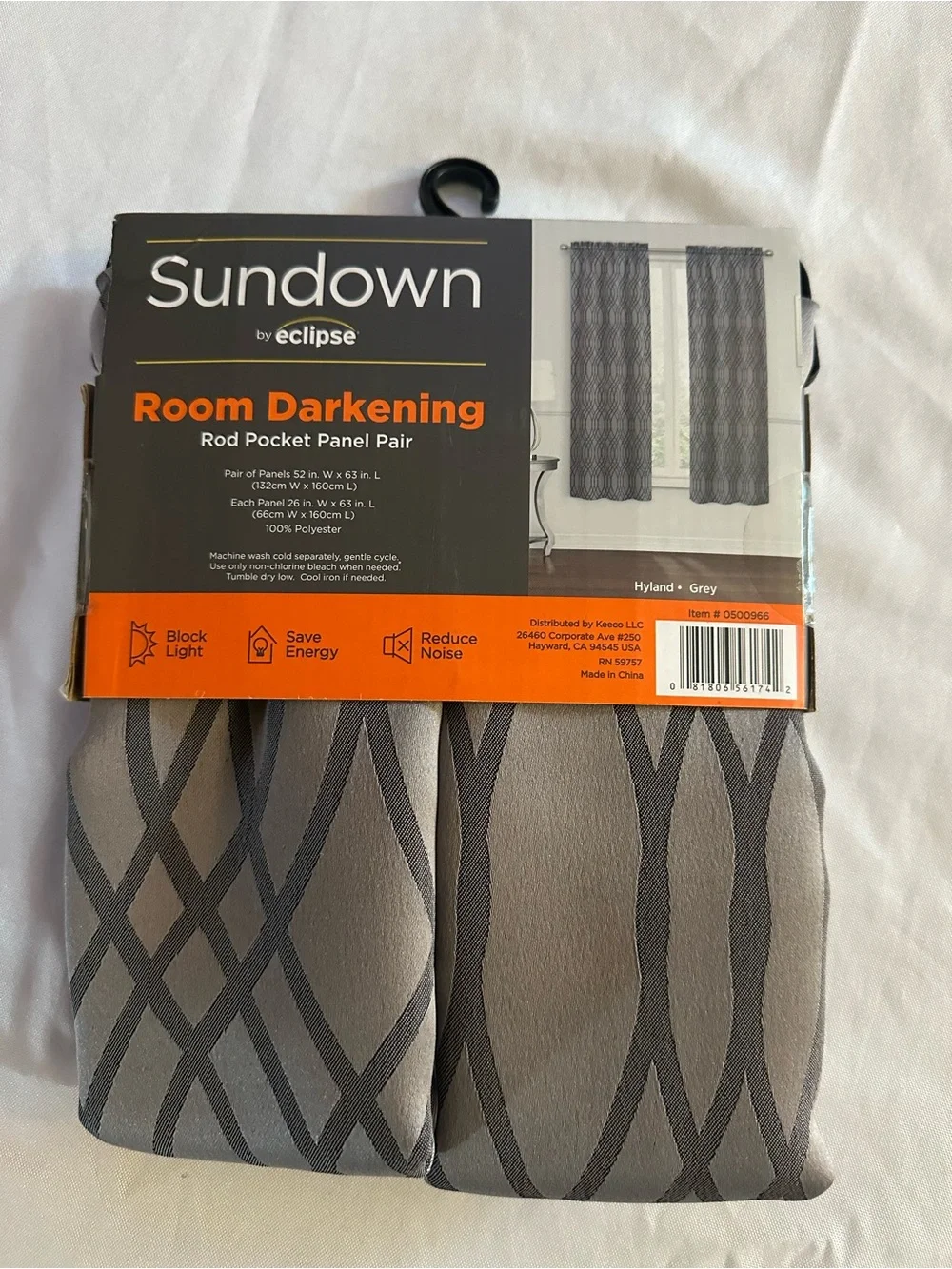 Sundown by eclipse Room Darkening Rod Pocket Panel Pair - Grey
